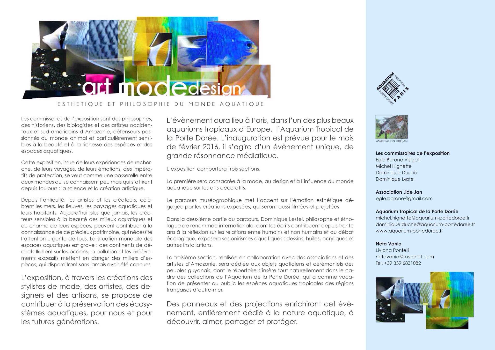 Exposition Art Mode Design - Esthétique et philosophie du monde aquatique